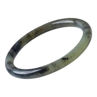 和田玉手镯女若羌黄口飘花圆镯细圆条玉石镯子青玉镯叮当镯玉手镯