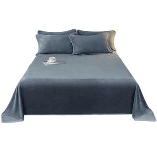 冬季珊瑚绒床单单件加绒加厚绒毯牛奶绒法兰绒双人绒面被单男秋冬