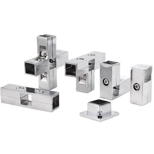 25方管不锈钢管接头连接件配件免焊接卡扣固定货架镀锌管两通三通