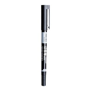 得力记号笔黑色双头勾线笔防水防油不掉色美术专用小学生油性笔粗细双头记号笔红色油漆笔幼儿园马克笔油墨笔