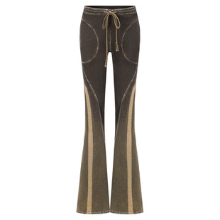 OUDE WAAG 25秋冬新款 复古作旧灯芯绒洗水弹力解构喇叭裤