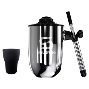 现货英国ShakeSphere时尚冷热咖啡杯高颜值耐高温便捷伸缩钢吸管