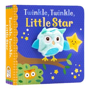 英文原版绘本 小手扭扭指偶书欧美经典童谣五只小猴子一闪一闪亮晶晶 英语启蒙绘本 亲子互动洞洞书 手掌书 宝宝触感玩具书0-3岁