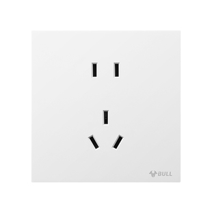 公牛超薄暮雪白插座面板开关空调暗装五孔一开双控g56开关蝶翼g57