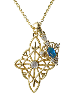 文艺复古镂空花窗项链女小众轻奢