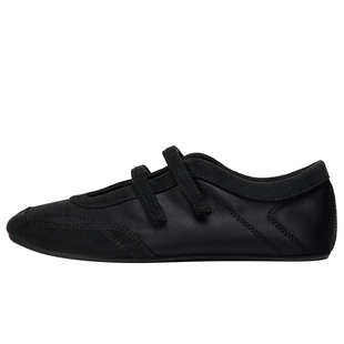 ZABA TANA 2025新款韩版黑色单鞋女魔术贴小红鞋芭蕾鞋女鞋平底鞋