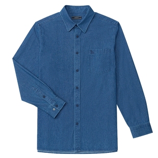 Hazzys哈吉斯春秋时尚纯色衬衫衣男休闲牛仔衬衫外套潮流挺括上衣