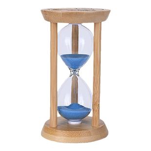 夜光沙漏计时器1/10分钟竹木防摔儿童30分钟沙漏摆件可刻字印logo