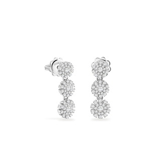 DAMIANI/玳美雅小雏菊系列18K白金钻石镶嵌耳钉女