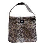 幸运商店韩系ins自制小众豹纹毛呢单肩包秋冬大容量托特包男女款