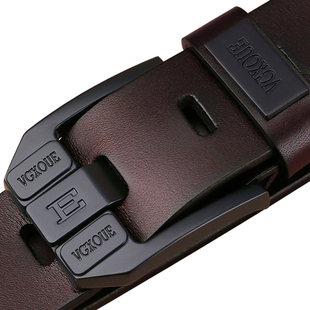 VGXOUE皮带男士真皮头层牛皮青年休闲针扣腰带男中年牛仔裤带潮流