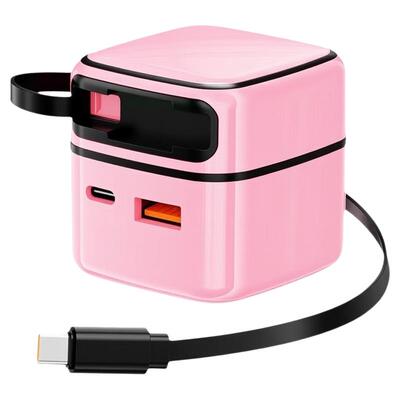 氮化镓多口充电伸缩线吸磁四合一