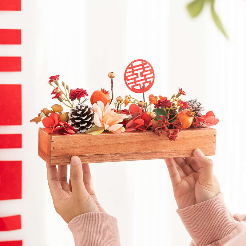 良订 结婚茶几电视柜仿真干花艺装饰婚房床头布置订婚送礼喜摆件