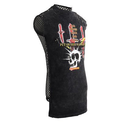 SINKing骷髅头印花网眼背心