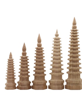 桃木7层9层11层13层文昌塔木质雕刻摆件考试中考学生高考木雕摆件