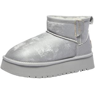 森达雪地靴女鞋冬款舒适保暖厚底东北棉鞋休闲短靴ZTE11