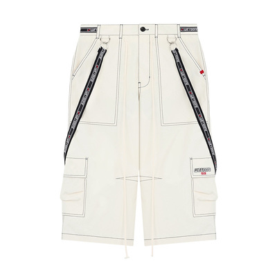 WE11DONE26春季新品1506 LOGO男士可拆卸背带百慕大中腰短裤