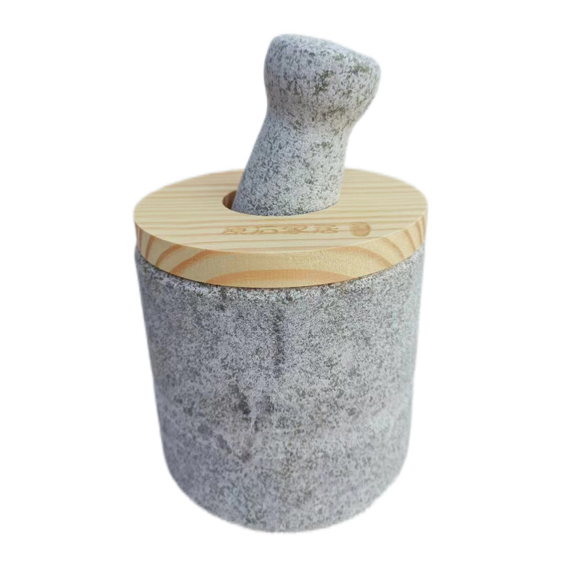 家用石臼蒜臼子天然原石头无蜡青石捣蒜器厨房手动蒜泥器压蒜器