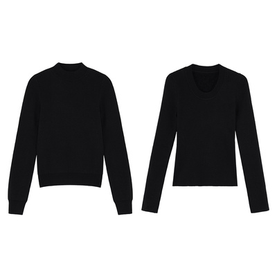 pusumede 冬暖阳 半高领针织修身打底衫女保暖厚实仿貂毛内搭上衣