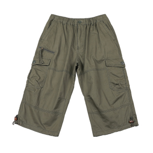 夏季薄款宽松迷彩短裤七分裤男中裤加肥加大码胖子工装休闲7分裤