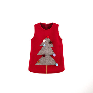 砚台家兄妹装儿童过年马甲冬季新款年服男女童红色厚背心宝宝上衣