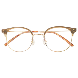 茶色小红书超轻宋江同款tr半框眼镜框韩国近视镜女有度数防蓝光