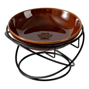 陶瓷狗碗狗食盆狗粮碗狗水碗狗盘猫双碗保护颈椎防打翻【250ml】