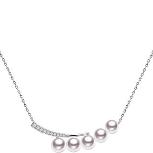 GiO珠宝 Akoya海水珍珠项链女18K金微笑锁骨链以爱为营白鹿同款