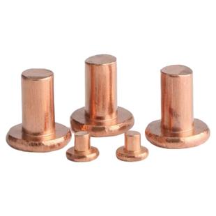 M2-M8紫铜平头铆钉实心铆钉 红铜商标铭牌铆钉黄铜钉敲击平帽卯钉