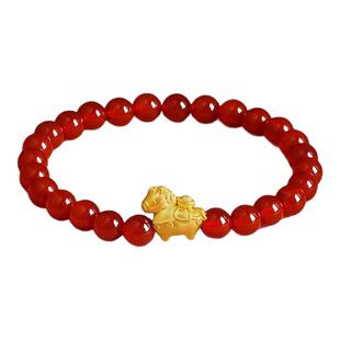 周六福黄金5d硬金手串马上发财生肖马系列定价本命年女情人节礼物