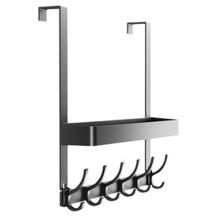 双层门后加长挂钩挂衣架免打孔卧室门上挂衣服书包门后收纳置物架