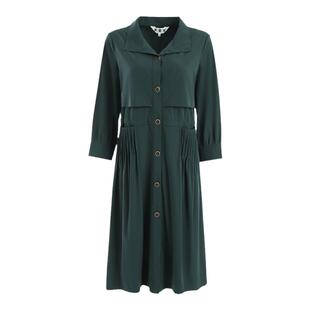 声雨竹专柜秋冬季新款风衣女薄款纯色九分袖POLO商场同款高级外套