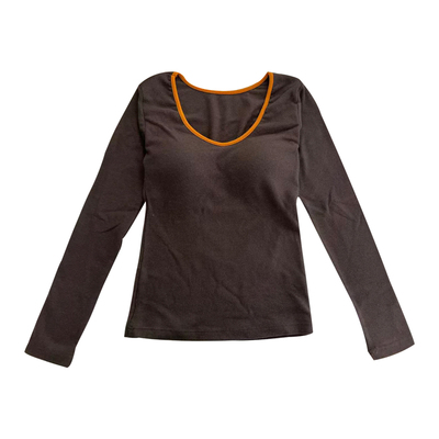 大圆领带胸垫秋衣单件上衣可外穿