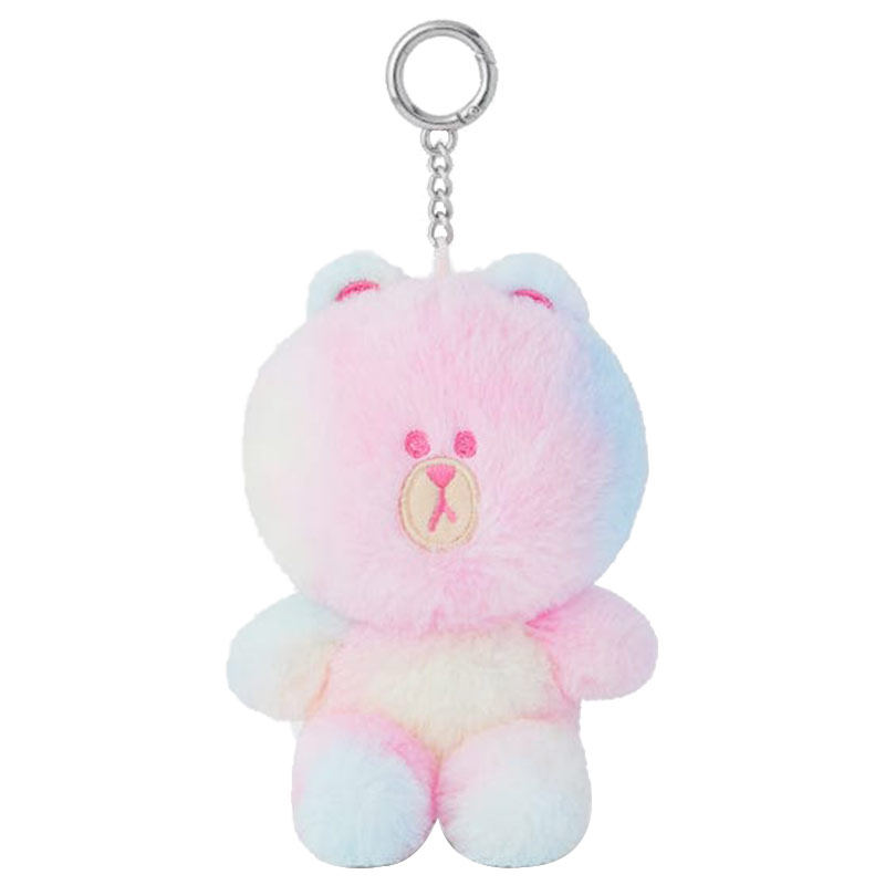 LINE FRIENDS布朗熊COLOR BROWN毛绒钥匙扣包挂件坐姿公仔女礼物