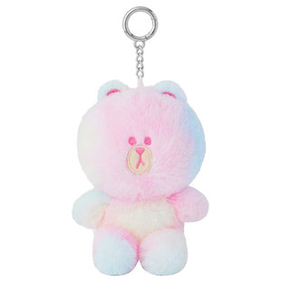 LINE FRIENDS布朗熊COLOR BROWN毛绒钥匙扣包挂件坐姿公仔女礼物