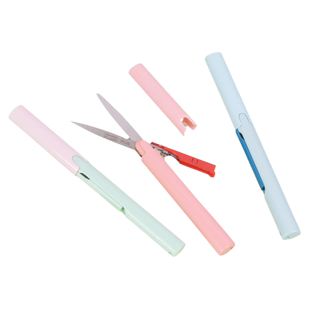 日本plus普乐士便携剪刀twiggy笔式口红折叠随身剪刀文具大赏笔形迷你手帐家用diy手工美工学生剪纸裁缝剪刀