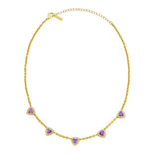 【SCHAWLOW肖洛】项链女轻奢小众新款紫色高级性感镀金锁骨链