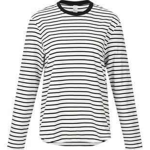 本来BENLAI女士经典条纹长袖T恤秋季新款内搭圆领打底衫上衣