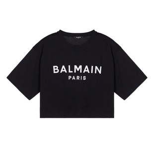 BALMAIN春夏新款女士棉质短款圆领短袖T恤银泰百货 301574