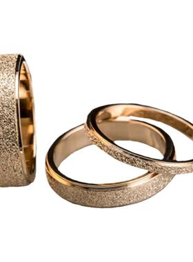 欧美宽版磨砂戒指钛钢情侣尾戒