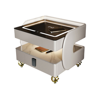 智能高级感床头柜三色触摸无线充蓝牙音响密码锁轻奢现代家用卧室