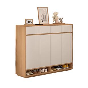 鞋柜家用门口收纳柜一体靠墙2026新款入户门玄关门外走廊实木鞋架