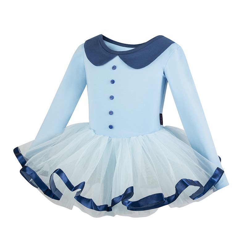 儿童舞蹈练功服长袖女童芭蕾体操服形体跳舞蓬蓬裙可爱红色表演服