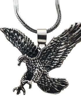 雄鹰复古吊坠925纯银男泰银霸气
