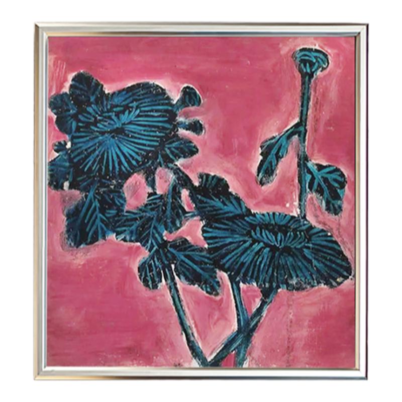 小众经典作品手绘画常玉粉底蓝菊