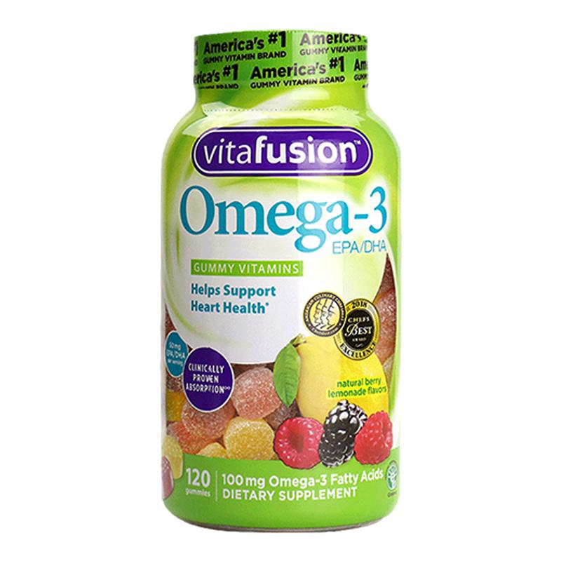 美国进口Vitafusion深海鱼油软糖omega3补脑dha成人记忆力增强epa