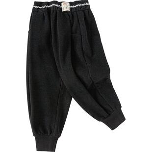 巴拉巴拉童装儿童长裤女童裤子冬季加绒针织束脚裤厚款保暖休闲裤