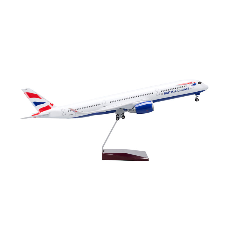 带灯47cm英国航空客A350仿真飞机模型摆件礼品收藏BritishAirways