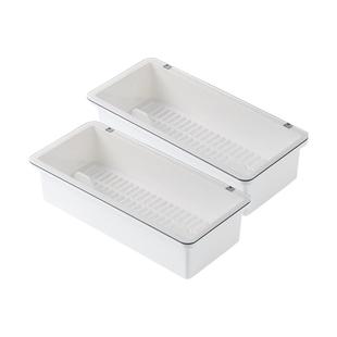 川岛屋筷子收纳盒家用高档新款沥水置物架带盖餐具刀叉勺子筷子盒