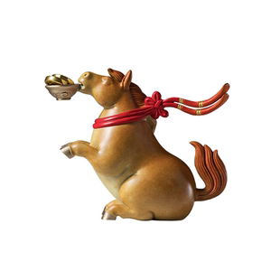 陕西历史博物馆铜师傅立马发财铜摆件桌面装饰西安文创纪念伴手礼